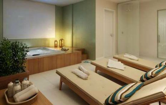 Foto 10 do Full Confort Residence, em Jacarepaguá / Rio de Janeiro oferecendo Churrasqueira, Espaço Gourmet, Espaço Zen, Forno de Pizza, Home Cinema, Piscina, Piscina Infantil, Playground, Salão de Festa, Salão de Jogos, Vestiário