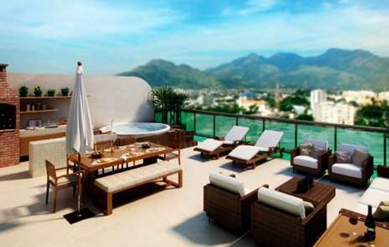 Foto 12 do Full Confort Residence, em Jacarepaguá / Rio de Janeiro oferecendo Churrasqueira, Espaço Gourmet, Espaço Zen, Forno de Pizza, Home Cinema, Piscina, Piscina Infantil, Playground, Salão de Festa, Salão de Jogos, Vestiário
