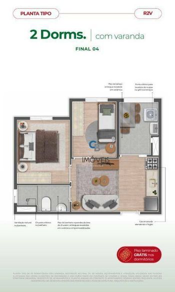 Foto 5 do(a) Apartamento de 2 quartos à venda em Vila Aricanduva, São Paulo