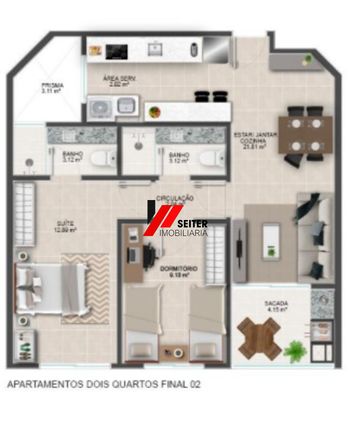 Foto 2 do(a) Flat de 3 quartos à venda em Coqueiros, Florianópolis