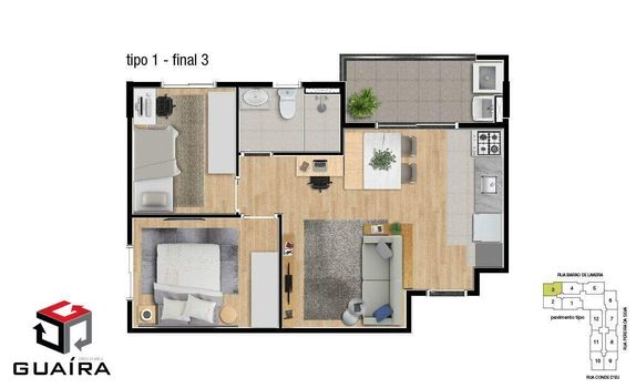 Foto 10 do(a) Apartamento de 2 quartos à venda em Vila Humaitá, Santo André