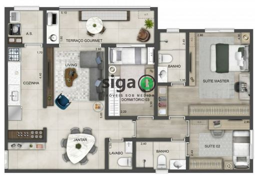 Foto 15 do(a) Apartamento de 3 quartos à venda em Ferreira, São Paulo