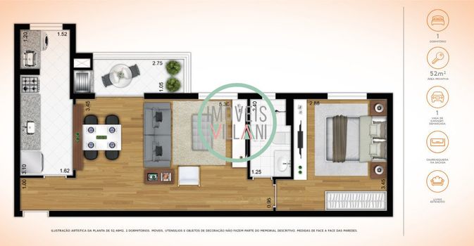 Foto 3 do(a) Apartamento de 2 quartos à venda em Pagador de Andrade, Jacareí