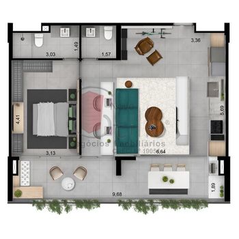 Foto 2 do(a) Apartamento de 1 quartos à venda em Jardim Anália Franco, São Paulo