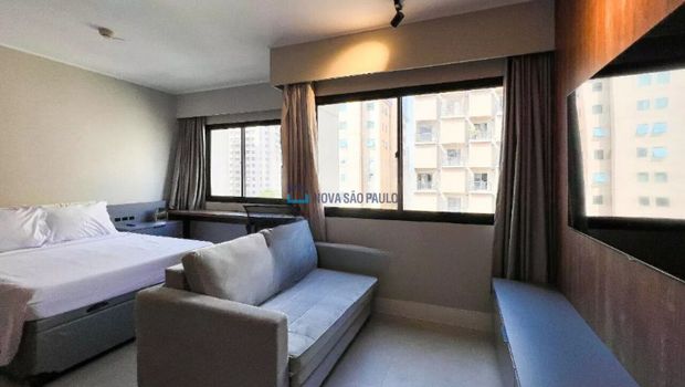 Foto 2 do(a) Flat de 1 quartos à venda em Indianópolis, São Paulo