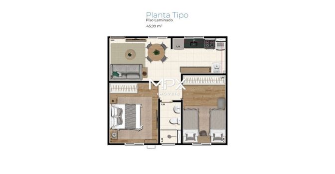 Foto 4 do(a) Apartamento de 2 quartos à venda em Vila Sônia, Piracicaba