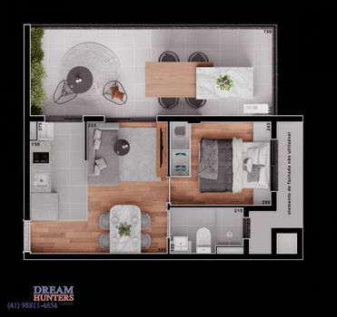 Foto 6 do(a) Apartamento de 1 quartos à venda em Novo Mundo, Curitiba