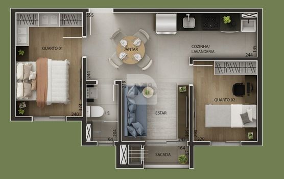 Foto 2 do(a) Apartamento de 2 quartos à venda em Estação, Araucária