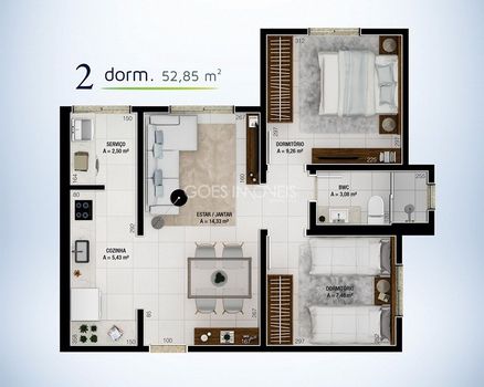 Foto 6 do(a) Apartamento de 3 quartos à venda em null, Içara