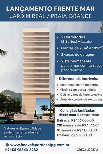 Foto 1 do(a) Apartamento de 2 quartos à venda em Caiçara, Praia Grande