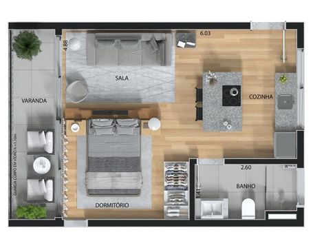 Foto 10 do(a) Apartamento de 1 quartos para alugar em Cambuí, Campinas