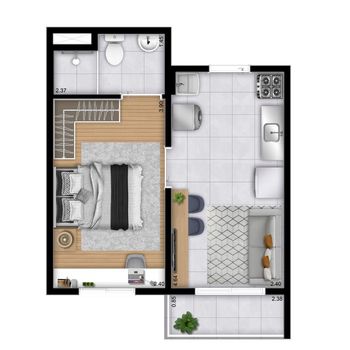 Foto 5 do(a) Apartamento de 1 quartos à venda em Jardim Itacolomi, São Paulo
