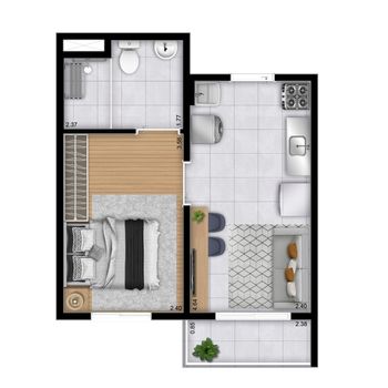 Foto 6 do(a) Apartamento de 1 quartos à venda em Jardim Itacolomi, São Paulo