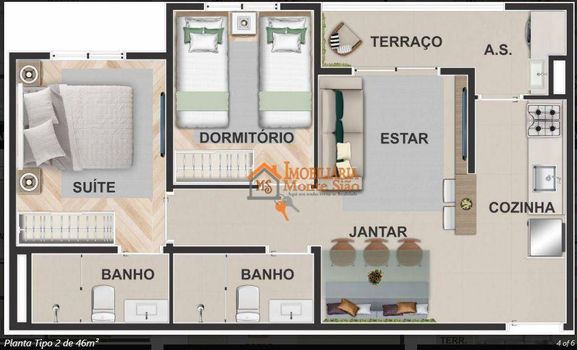Foto 2 do(a) Apartamento de 2 quartos à venda em Centro, Guarulhos