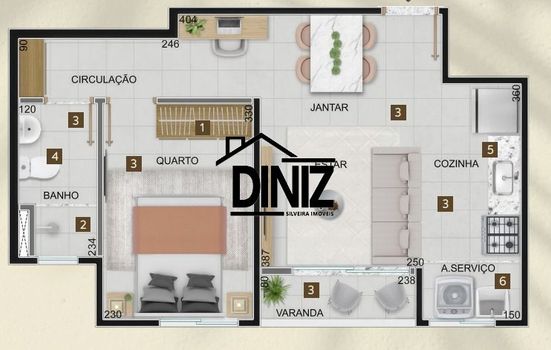 Foto 2 do(a) Apartamento de 1 quartos à venda em Maria Virgínia, Belo Horizonte