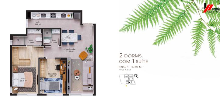 Foto 4 do(a) Apartamento de 2 quartos à venda em Cacupé, Florianópolis