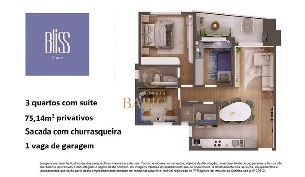 Foto 3 do(a) Apartamento de 3 quartos à venda em Hauer, Curitiba