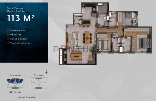 Foto 4 do(a) Apartamento de 3 quartos à venda em Parque das Esmeraldas, Marília