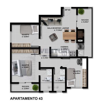 Foto 44 do(a) Apartamento de 2 quartos à venda em Afonso Pena, São José dos Pinhais