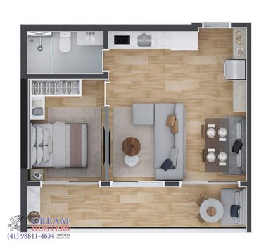 Foto 3 do(a) Apartamento de 2 quartos à venda em Centro, Curitiba