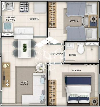 Foto 12 do(a) Apartamento de 2 quartos à venda em Sertão do Maruim, São José