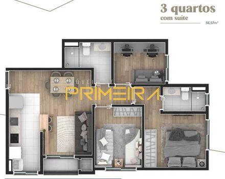 Foto 5 do(a) Apartamento de 2 quartos à venda em Prado Velho, Curitiba