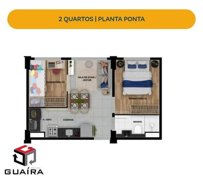 Foto 2 do(a) Apartamento de 2 quartos à venda em Jardim Stella, Santo André