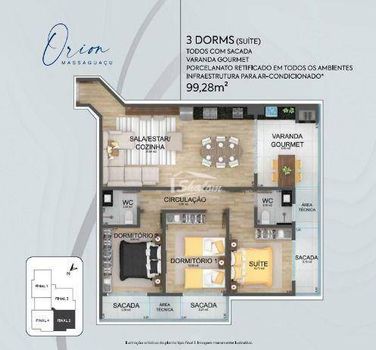 Foto 5 do(a) Apartamento de 3 quartos à venda em Massaguaçu, Caraguatatuba