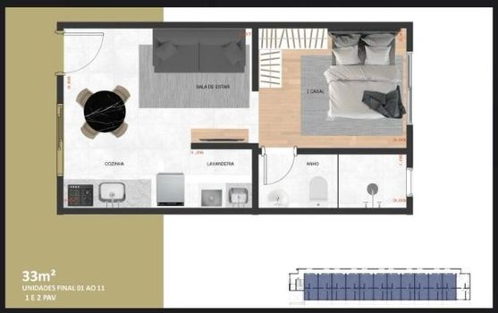 Foto 4 do(a) Apartamento de 1 quartos à venda em Vila Carrão, São Paulo