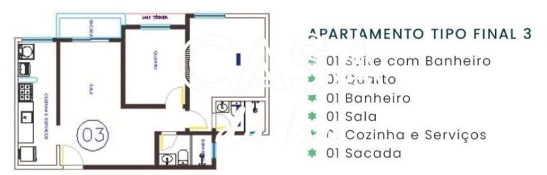 Foto 12 do(a) Apartamento de 2 quartos à venda em Liberdade, Resende