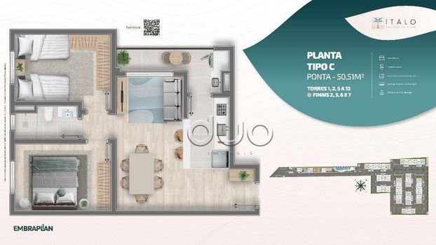 Foto 1 do(a) Apartamento de 2 quartos à venda em Água Seca, Piracicaba