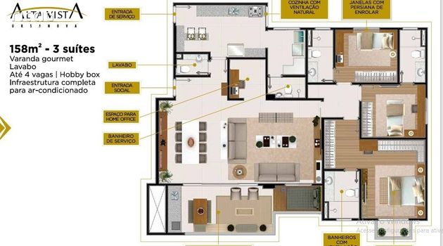 Foto 13 do(a) Apartamento de 4 quartos à venda em Urbanova, São José dos Campos