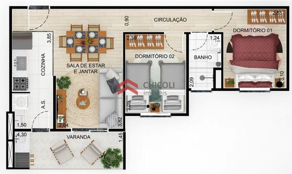 Foto 13 do(a) Apartamento de 2 quartos à venda em Jardim São Vicente, Cotia