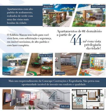 Foto 2 do(a) Apartamento de 1 quartos à venda em Parque Baguaçu, Araçatuba
