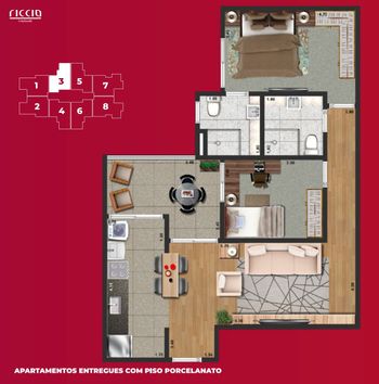 Foto 5 do(a) Apartamento de 2 quartos à venda em Condomínio Residencial Colinas do Paratehy, São José dos Campos
