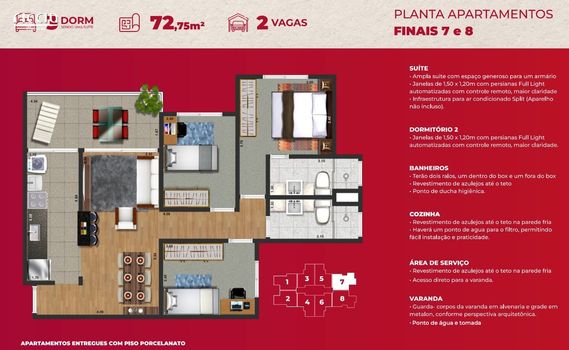 Foto 7 do(a) Apartamento de 2 quartos à venda em Condomínio Residencial Colinas do Paratehy, São José dos Campos