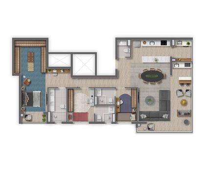 Foto 4 do(a) Apartamento de 3 quartos à venda em Centro Comercial Jubran, Barueri