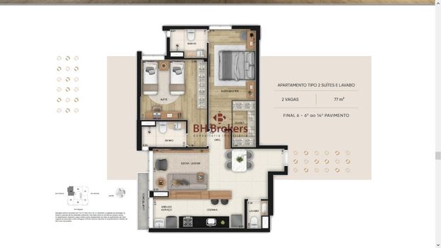 Foto 3 do(a) Apartamento de 2 quartos à venda em Savassi, Belo Horizonte